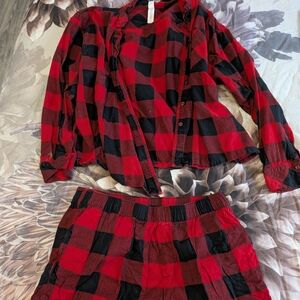 Auden Red and Black Plaid Pajama Set